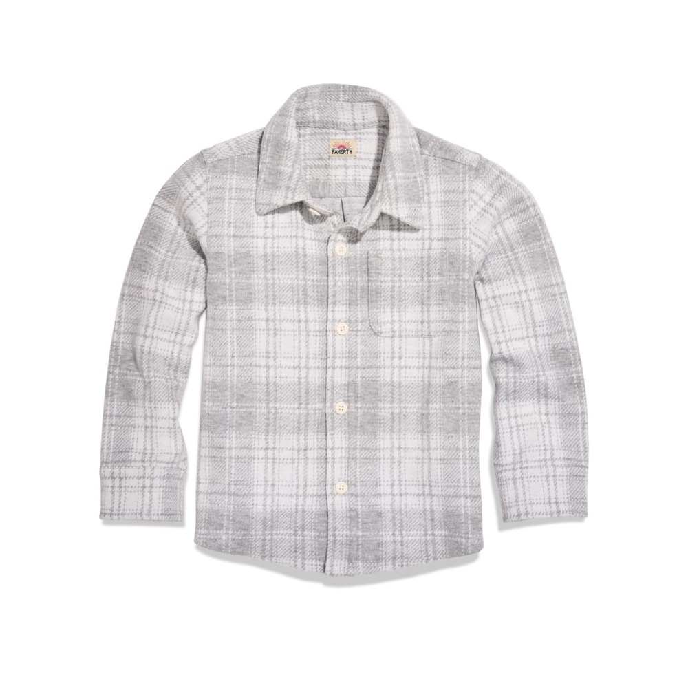 Faherty Light Gray Plaid Button Down Shirt